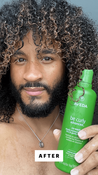 Kundhardt after using the Aveda Be Curly Advanced CoWash