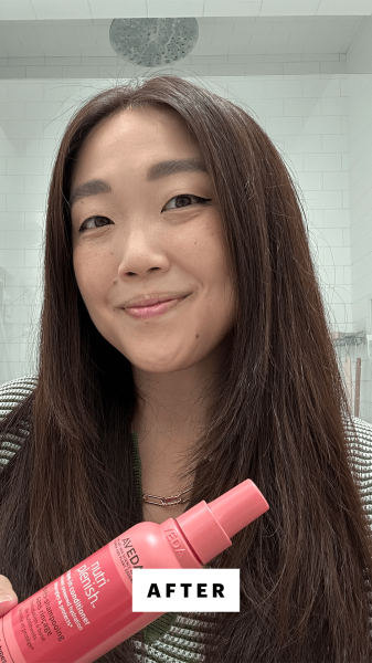 Lee after using the Nutriplenish Leavein Conditioner