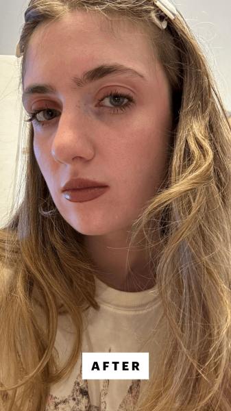Blackman after applying Ilia Balmy Tint Hydrating Lip Balm in Faded