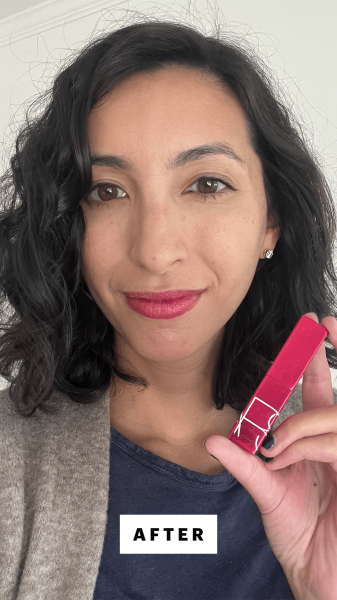 Pai after applying Nars Afterglow Tinted Lip Balm in TK